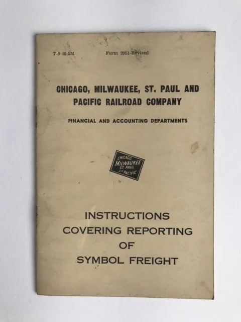 Chicago Milwaukee St.Paul & Pacific Railroad Form 2951 Booklet Symbol Freight