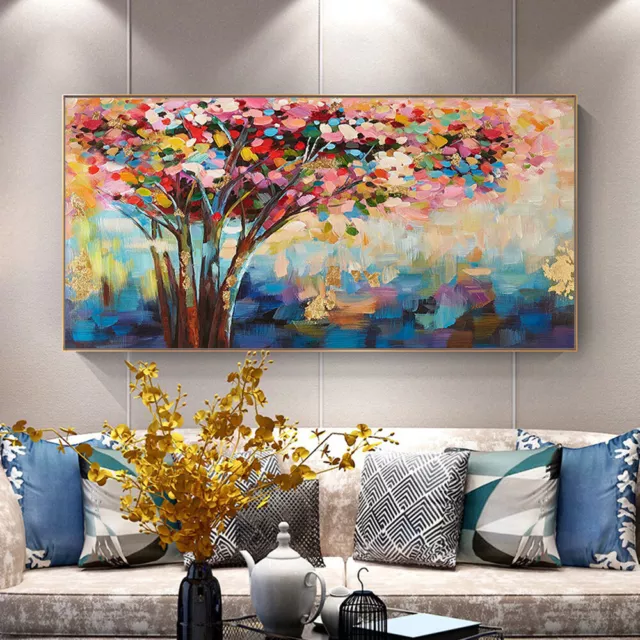 Mintura Handpainted Tree Oil Painting On Canvas Home Decoration Wall Art Picture