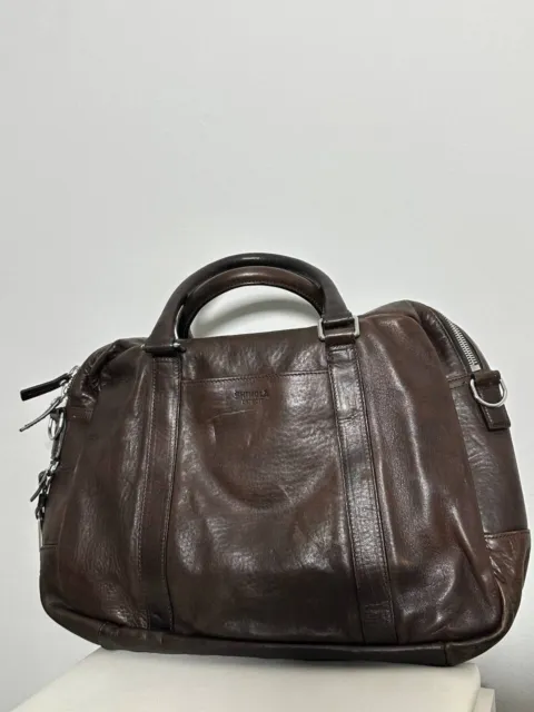 Shinola Men's Dark Brown Leather Slim Briefcase