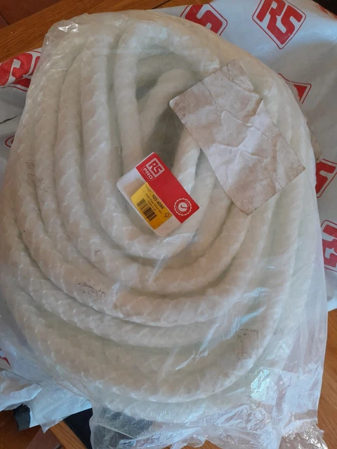 RS PRO Flame Retardant Glass Fibre Rope, 30m x 25mm