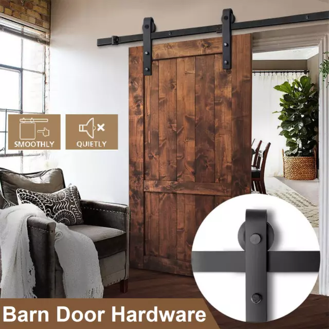 Sliding Barn Door Handle Flush Pull Door Gate Hardware Track Set Roller Kit