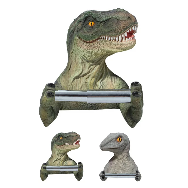 Toallero, montaje en pared, autoadhesivo, pañuelo dinosaurio,