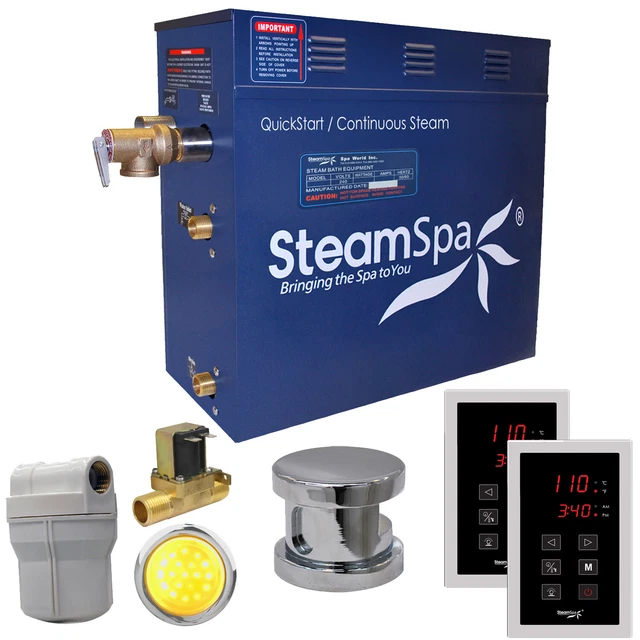 Generador de baño de vapor SteamSpa RYT900-A Royal 9 KW QuickStart - cromado
