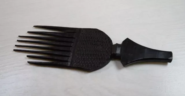 Antique Makonde Tribe Tanzania African COMB Hippo Black Ebony Wood 1970's Wall