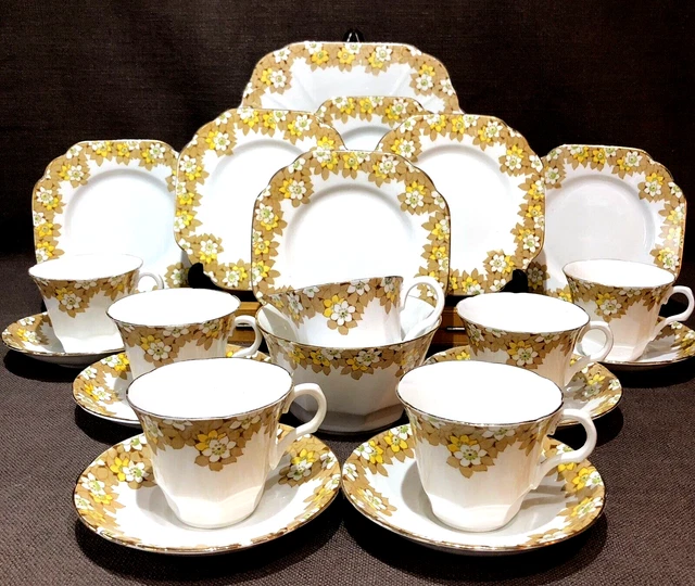 VINTAGE ENGLISH MELBA Bone China Ref/778351 Tea Set 21 pcs