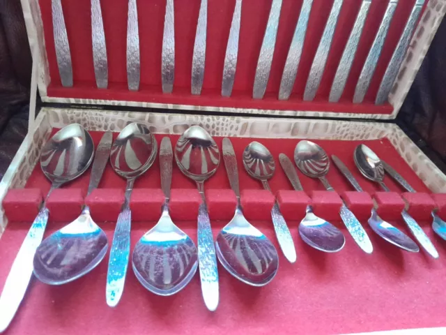 Vintage Sheffield  Stainless Steel 24 Piece Cutlery Set In Box