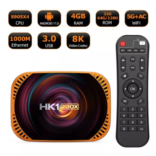 de TV inteligente Cuatro núcleos Set Top Box Amlogic S905X4 For HK1 RBOX X4