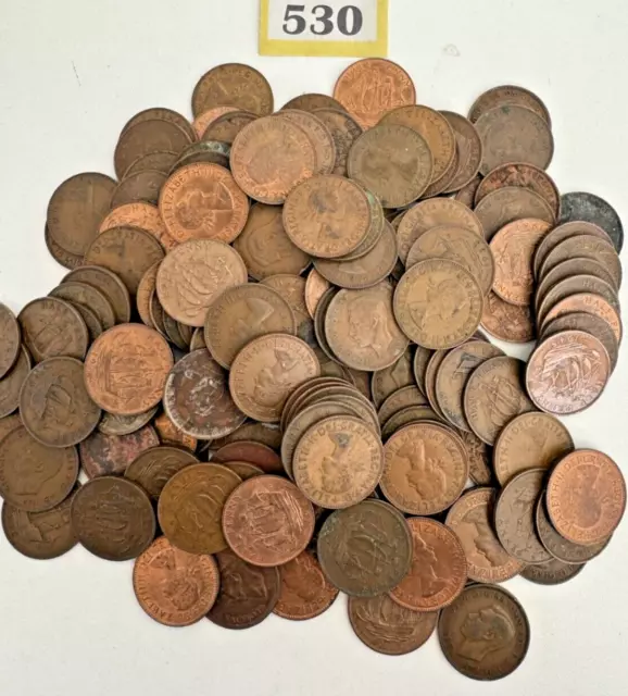 146 x Half Penny Coins Ship Designs - Job Lot Coin Collection - Various Dates