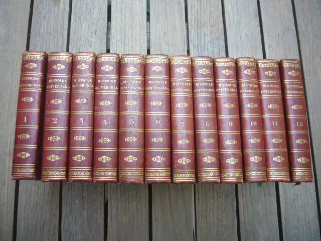 Précis de l'histoire universelle par Anquetil, 12 vol.  reliés, 1821