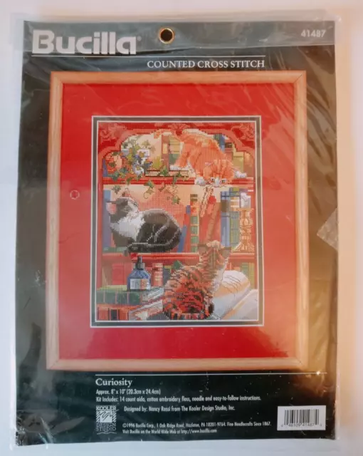 (505) Bucilla Counted Cross Stitch Kit No.41487 # Curiosity Cats NEW