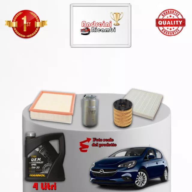 Kit Tagliando Filtri + Olio Opel Corsa E 1.3 Cdti 70Kw 95Cv Dal 2014 ->