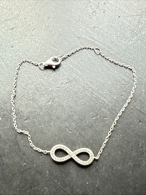 Bracelet Gourmette Ancien En Argent Massif 925 - Maille Chaîne Simple Avec Cœur - Occasion
