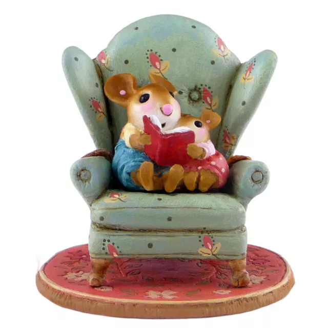 Wee Forest Folk SHARING A STORY, WFF# M-512, Reading Mouse in Chair