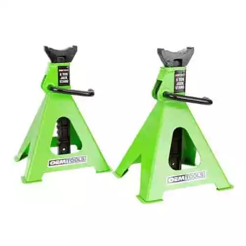 OEMTOOLS 24853 6 Ton Jack Stands Min Height: 15-3/4 Max Height: 24-3/8 Recessed