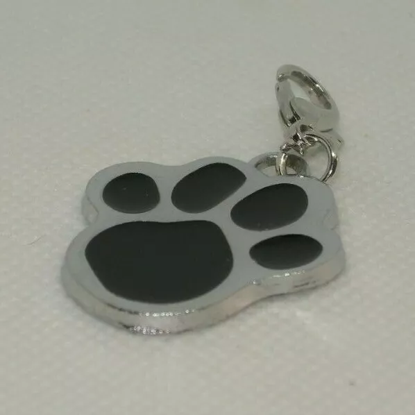 Dog Paw Charm Black& silver christmas fun summer #5 1.25"x1" party favor puppy