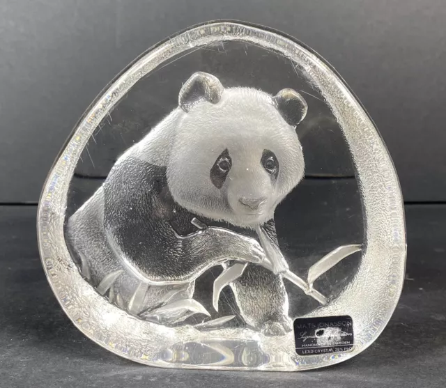 Mats Jonasson Fine Swedish Crystal Panda Bear Figurine