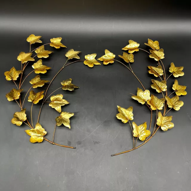 Vintage Metal Brass Copper Vines Set Of 2 Wall Art Decor MCM Home Interiors Prop