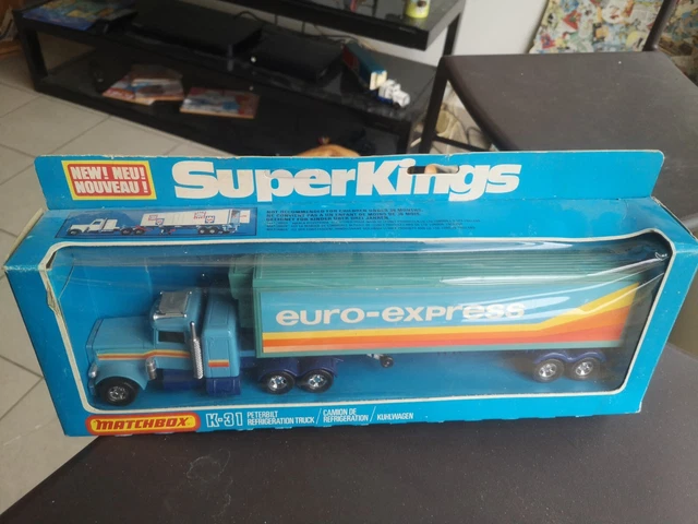 Matchbox Superkings K-31 – Peterbilt Réfrigération Euro Express – Boîte D’origine