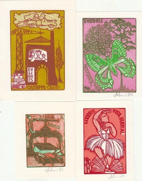 8 Exlibris Bookplate Hochdrucke Mariaelisa Leborini 1934 Konvolut Lot Marie