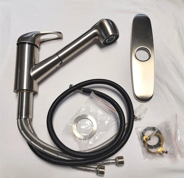 Structured Flow KP8124BP-NK-LF Single Lever Pull Out Spray Faucet Brushed Nickel