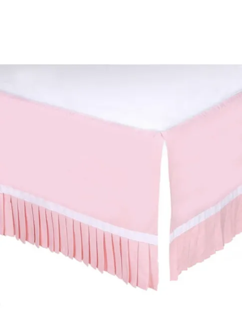 Peanutshell Double Pleated Light Pink Crib Dust Ruffle