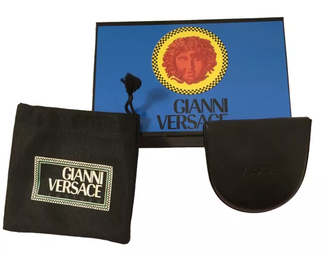 NEW IN BOX Vintage 90's Gianni Versace Coin Purse (Pocket)!   Black Leather