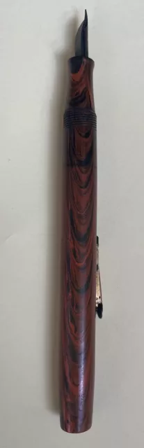 Watermans Ideal Fountain Pen, Red Ripple,14k Stub Medium Nib