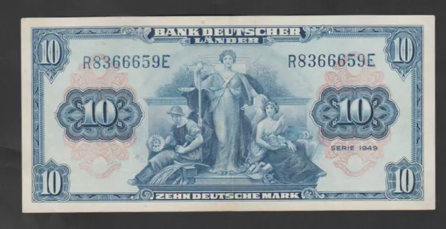 Bank Deutscher Länder 10 Mark 1949 ! Ro. 258