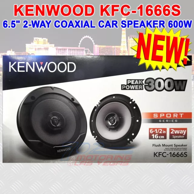 Kenwood 6.5" 2-Way Round Coaxial Car Speaker With 600W Max Power - Kfc-1666S