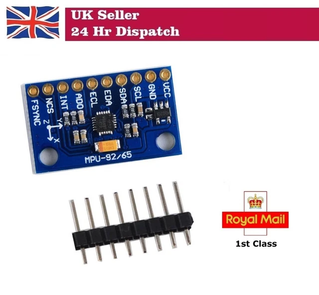 Module GY-9250 MPU-9250 Capteur 9 Axes Gyroscope Accéléromètre Magnétomètre 16 Bits - Mesure Précise 3-5V Pour Arduino Raspberry Pi Robotique
