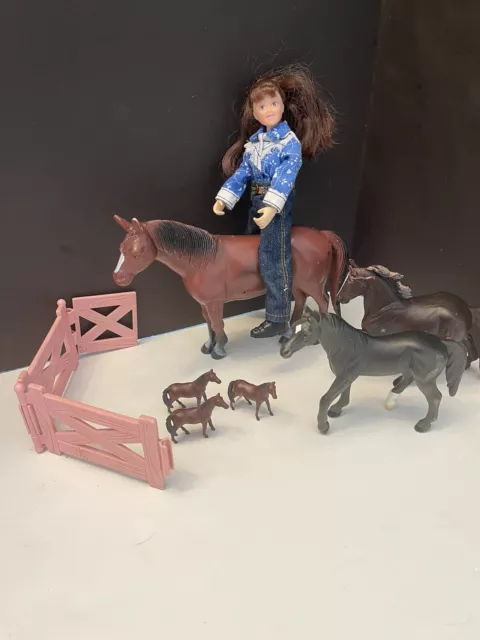 Breyer Horse Accessory Classic Scale Cowgirl Play Doll 7" #5 Plus Extra Horses