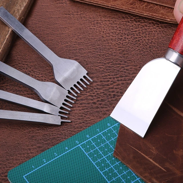 Kit Travail Du Cuir 46 Pièces Swpeet - Poinçons, Aiguilles, Fil Ciré, Outils De Maroquinerie Pour Débutants Et Pros