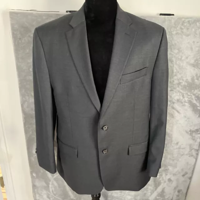 Vtg. LRL Ralph Lauren Mens 44R Wool Blazer Suit Jacket Charcoal Gray 2 Button