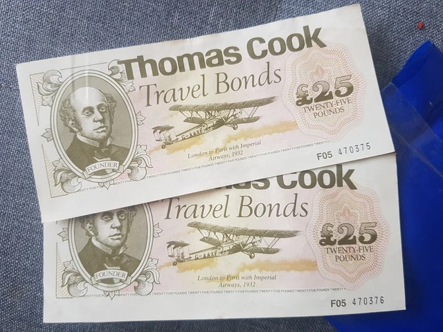 Thomas Cook £25 Travel Bonds x 2