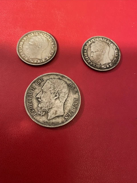 Monnaies Argent 5F Leopold II Roi Des Belges Plus 2 Argent 50 F Baudouin Monnaies Argent 5F Leopold II Roi Des Belges Plus 2 Argent 50 F Baudouin