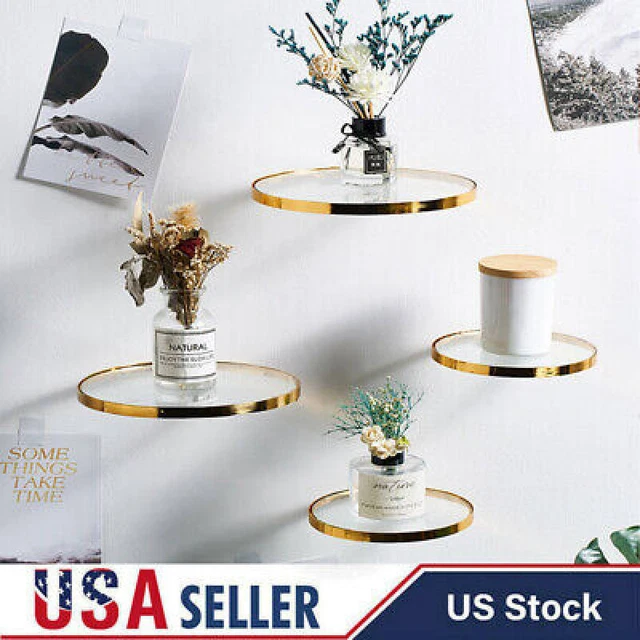 Plant Floating Shelves Rustic Shelf Modern Wall Mounted Glass Ledge Rack