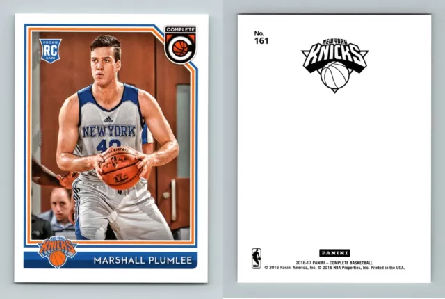 Marshall Plumlee Knicks #161 Complete Basketball No Back Parallel RC Card