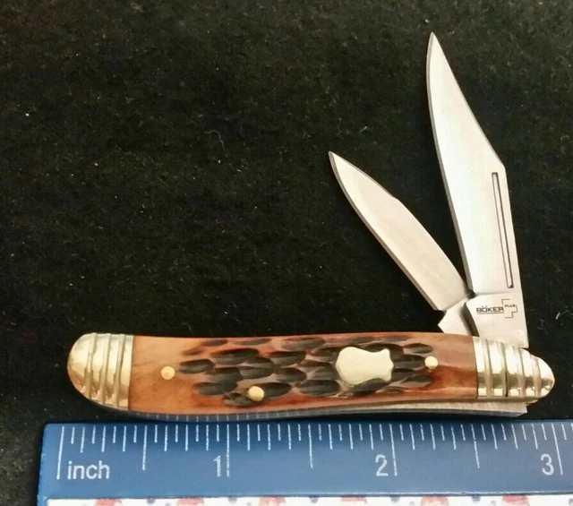 Boker Plus peanut knife, jigged brown bone handles  =