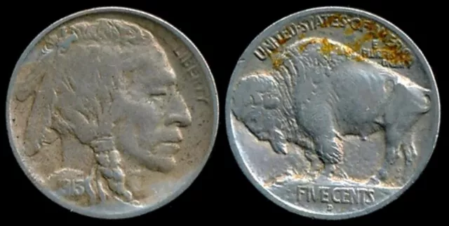 1913-D (Type One) Indian/Buffalo Nickel - About Very-Fine With Original Surfaces