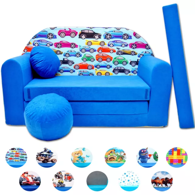 Spielsofa Kindersofa 3in1 Sofabett Schlafsofa Couch Baby Sofa Sitzkissen faltbar