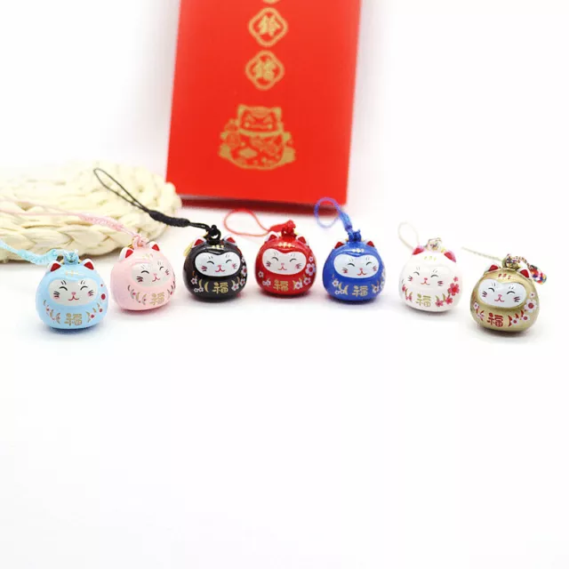 Healing System Lucky Cat Water Tone Bell Mobile Phone Pendant Key PendaGR F3 F1 2