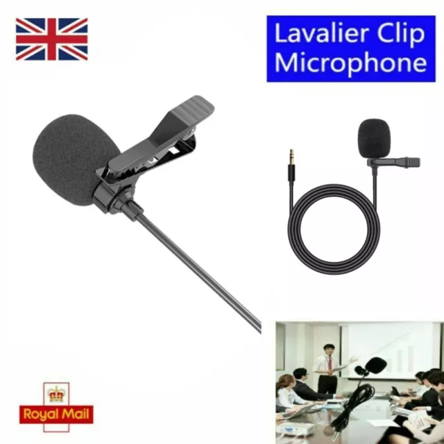 Clip-on Lapel Mini Lavalier Mic Microphone For Mobile Phone PC Computer Recordin