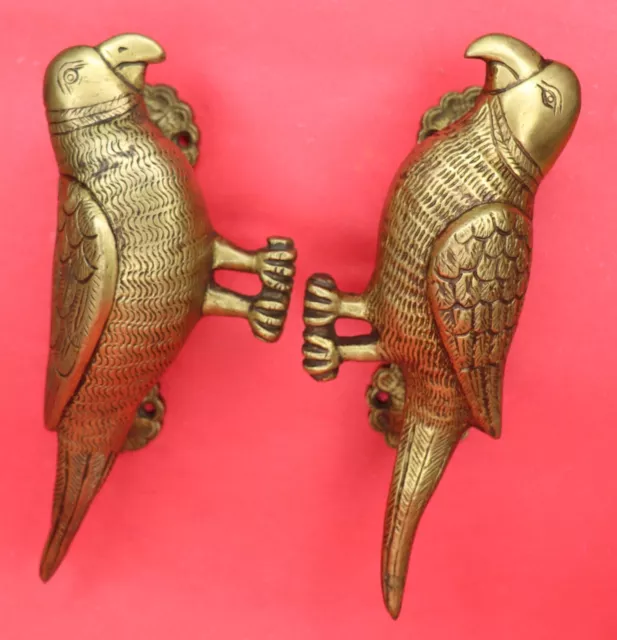 Parrot Shape Victorian Antique Style Handmade Solid Brass Door Pull Handles Knob 3