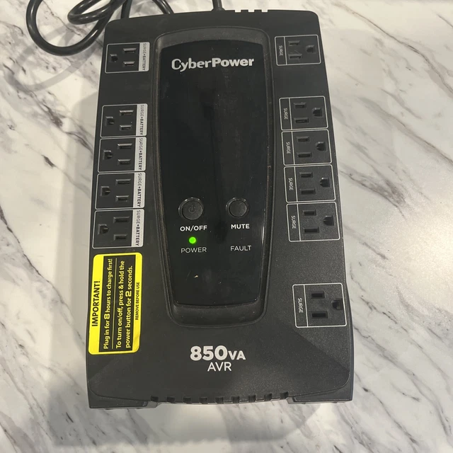 Cyber Power UPS Battery Backup with Surge Protection, 850VA