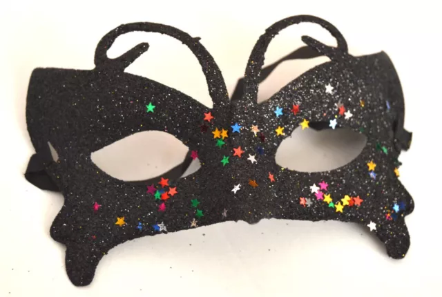 NEW Black butterfly glitter Masquerade face half mask Eye Gothic halloween party