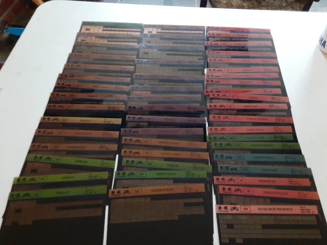 Lot Of 50 Vintage Kawasaki Dirtbike Microfiche Film Catalogs Cards '80-'91 VTG