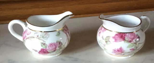 2 X Aynsley Elizabeth Rose Pattern Fine Bone China Milk Jug/Creamers