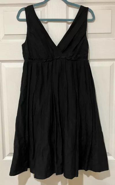 GAP Silk Blend Ruched Bodice Little Black Dress LBD size 10