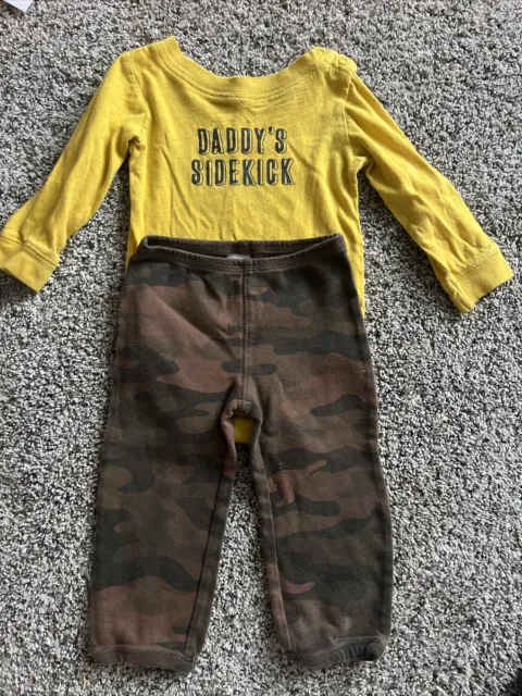 Carters Toddler Boy “Daddy’s sidekick” 2-piece Outfit 12 Months