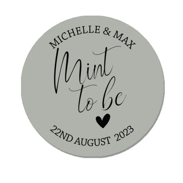 35 Personalised Wedding Mint To Be, Party Favour Label - Various Colours